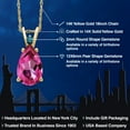 thumbnail image 2 of Gem Stone King 14K Yellow Gold Pure Pink Mystic Topaz and Blue Diamond Pendant Necklace for Women | 3.76 Cttw | Gemstone November Birthstone | Pear Shape 12X8MM | With 18 inch Chain, 2 of 6