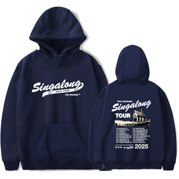 Phil Wickham 2025 Singalong Tour Hooded Pocket Drawstring Sweatshirt Men/women Concert Pullover