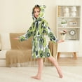 thumbnail image 4 of FORMRS Niños Bathrobe Unisex Hooded Robe Soft Plush Pajamas Sleepwear, Size 4-6T, Gray Floral, 4 of 7