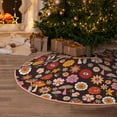 thumbnail image 6 of Daiia 70s Groovy Hippie Retro Drawing Merry Christmas Tree Skirt , Xmas Large Lace-up Tree Skirt, Santa Snowflakes Rustic Home Decorations New Year Party Farmhouse Decor-48", 6 of 7