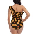 thumbnail image 5 of Rateoe Peanuts5 Pattern Women One Piece Swimsuits Tummy Control One Shoulder Bathing Suits Ruffle Swimwear-Small, 5 of 6