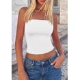thumbnail image 5 of PRETTYGARDEN Women Tube Tops Strapless Going Out Crop Top Spring Fashion Y2K Summer Bandeau Shirt Beach Vacation Clothes, 5 of 10