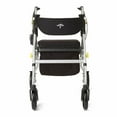 thumbnail image 2 of Medline Rolling Walker, Rollator with Seat and 8-In Wheels, Lightweight, Silver, 300-lb Capacity, Aluminum, Memory Foam Seat, 2 of 6