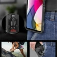thumbnail image 5 of Military-Style Hybrid Armor Case with Integrated Belt Clip and Kickstand for Motorola Moto G Power 2021 - Black, 5 of 8