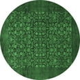 thumbnail image 1 of Ahgly Company Indoor Round Persian Emerald Green Traditional Area Rugs, 3' Round, 1 of 4