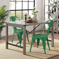 thumbnail image 2 of Vineego Metal Dining Indoor-Outdoor Use Waterproof Folding & Stacking Chairs, Green (+ Set of 4), 2 of 7