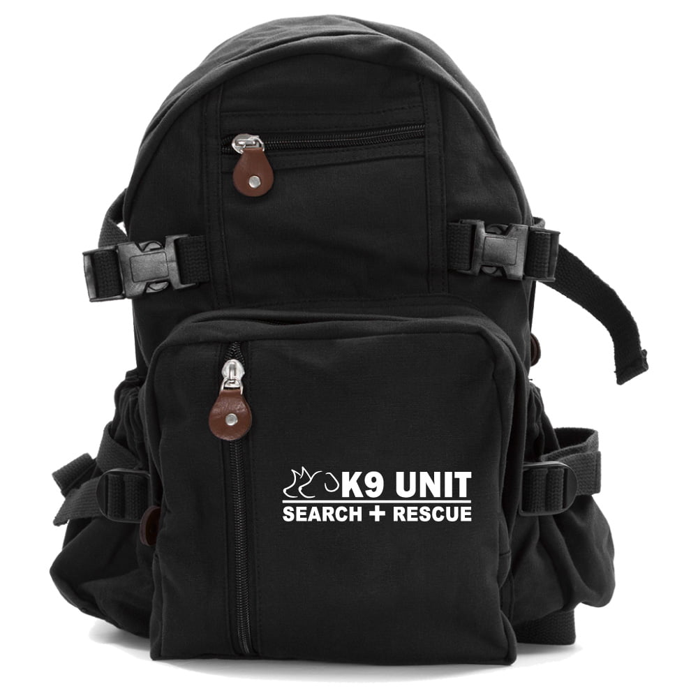 K9 Search & Rescue Army Sport Heavyweight Canvas Backpack Bag 