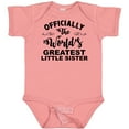 thumbnail image 3 of Inktastic Officially the World's Greatest Little Sister Girls Baby Bodysuit, 3 of 5