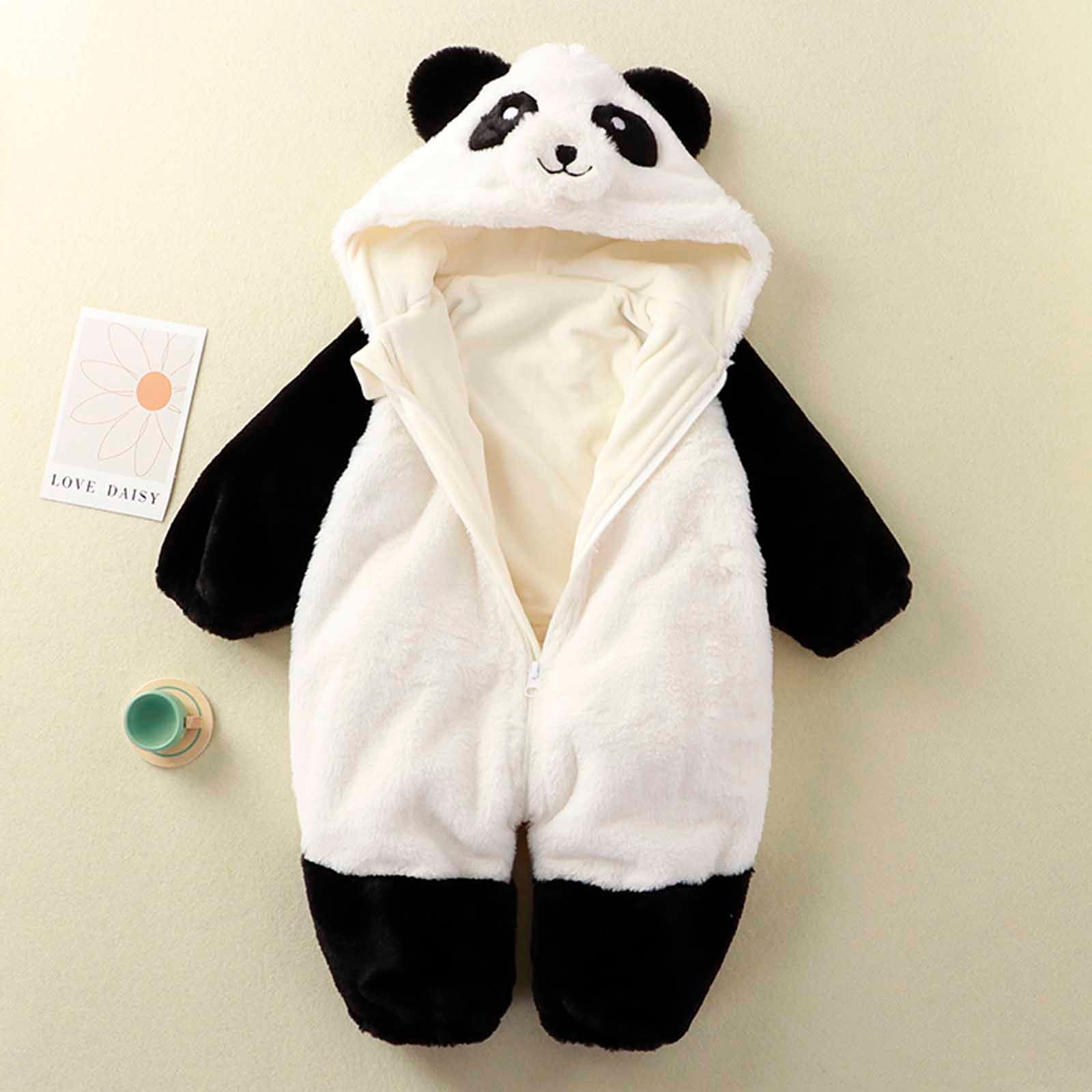 Baby Fluffy Jumpsuit Hooded Fleece Rompers Long Sleeve Zipper Onesie Outwear