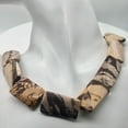 thumbnail image 2 of Zebra Jasper Carved Twist Rectangle Focal Bead Strand |30x18x6.5mm | 13 Beads |, 2 of 9