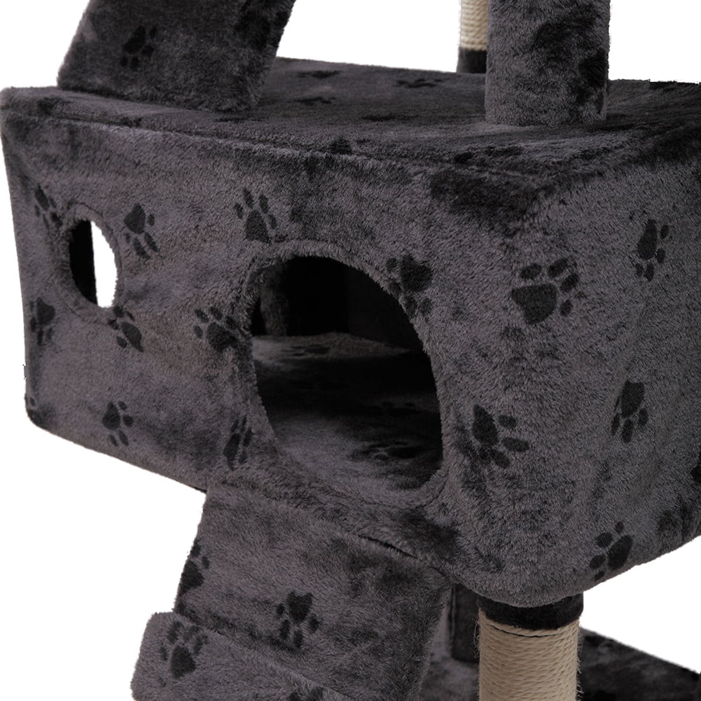 Kadyn Cat Tree, Multi-Level Cat Tower with Play Tunnel and Dangling Interactive Toy, Cat Tree Condo for Indoor Cats, Grey Kadyn Cat Tree, Multi-Level Cat Tower with Play Tunnel and Dangling Interactive Toy, Cat Tree Condo for Indoor Cats, Grey