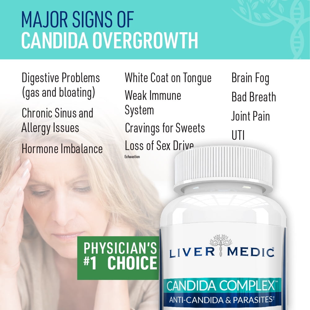 Liver Medic Candida Complex Digestive Enzymes, Enzymes for Digestion and Candida Cleanse, Non-GMO Probiotic with Herbs, Caprylic Acid, and Grape Seed Extract. (60 Vegetarian Caps)