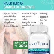 Liver Medic Candida Complex Digestive Enzymes, Enzymes for Digestion and Candida Cleanse, Non-GMO Probiotic with Herbs, Caprylic Acid, and Grape Seed Extract. (60 Vegetarian Caps)