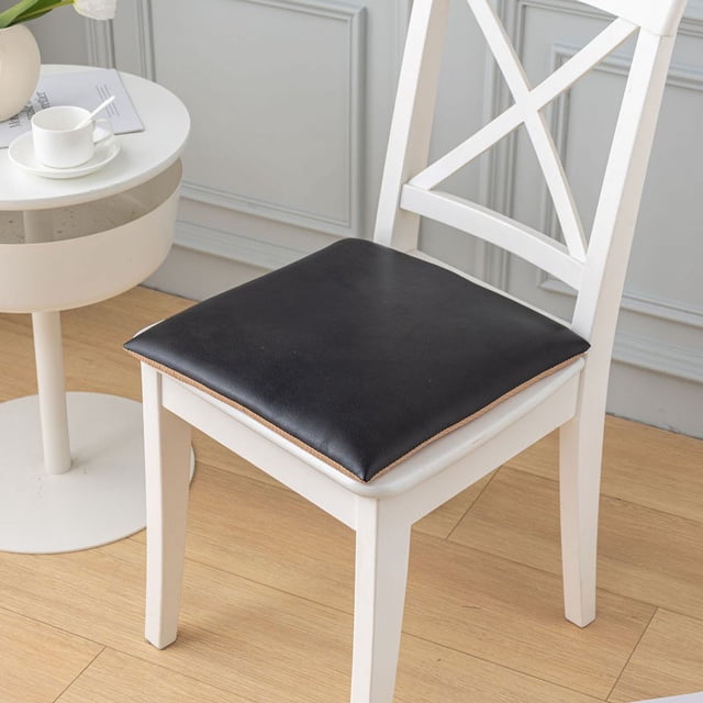 Nvzi Cojín para jardín, terraza, hogar, cocina, oficina, grueso y cómodo, 17,71 x 17,71 pulgadas (negro)