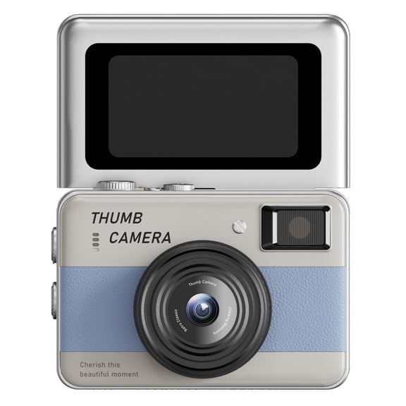 Mini Digital Camera 4K Y2k Pocket-size Mini Camera with 1.47in 180 Flip Screen for Beginners Teens And Adults Travel Vlog (Blue)