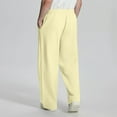 thumbnail image 5 of Dwelliawo Men's Sweatpants Open Bottom Straight Leg Workout Pant Athletic Lounge Loose Sweatpant with Pocket Fall Casual Pants Yellow 3XL, 5 of 7