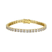 Believe by Brilliance Women's 14Kt Gold Flash Plated Cubic Zirconia Tennis Bracelet, 7.25" Extender