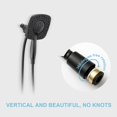 thumbnail image 3 of 1 Pc 60 Inch Stainless Steel Shower Hose Extension Anti Winding Brass Insert Nut Matte Black, 3 of 7