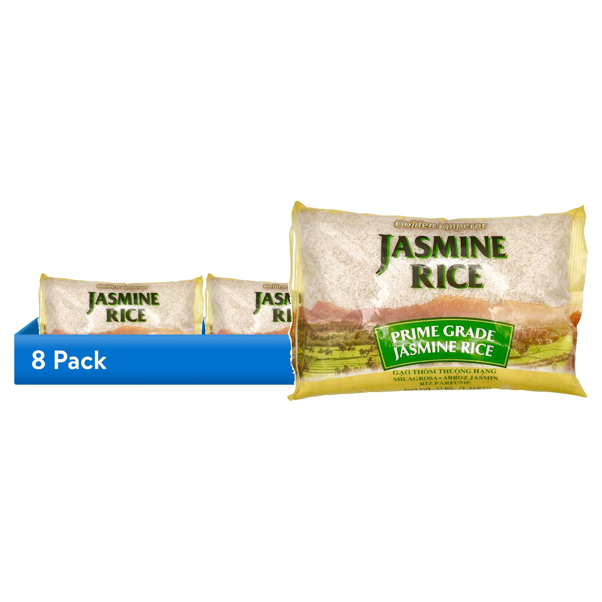 (8 pack) Golden Emperor Jasmine Rice 5 lbs Bag - Gluten Free