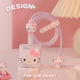 thumbnail image 4 of Sanrios Kawaii Hello Kitty funda protectora para Cable de datos, cargador de teléfono móvil de dibujos animados, cuerda de bobinado, decoración estética, 4 of 4