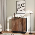 thumbnail image 4 of OAKHAM Modern Sideboards with 3-Levels Adjustable Shelves, Walnut, 4 of 8