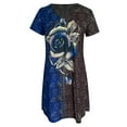 thumbnail image 4 of Leutsin Robe Courte d'Été Décontractée à Manches Courtes et Col Rond pour Femme Grande Taille, Imprimée, Grande Taille, 4 of 6