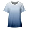 thumbnail image 3 of KDFJPTH Short Sleeve Gradient Print Blue, T Shirts (Women's), 3 of 3