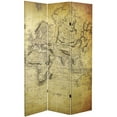 thumbnail image 3 of Oriental Furniture 6 ft. Tall Vintage World Map Canvas Room Divider - 3 Panel, 3 of 5