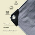 thumbnail image 4 of TARP SUPPLY Inc 18' x 24' Heavy Duty Silver Poly Tarp with Aluminum Grommets and Reinforced Corners, Waterproof, UV Resistant 10 Mil Protective Cover for Roof, Material, Equipment & Outdoor Use, 4 of 9