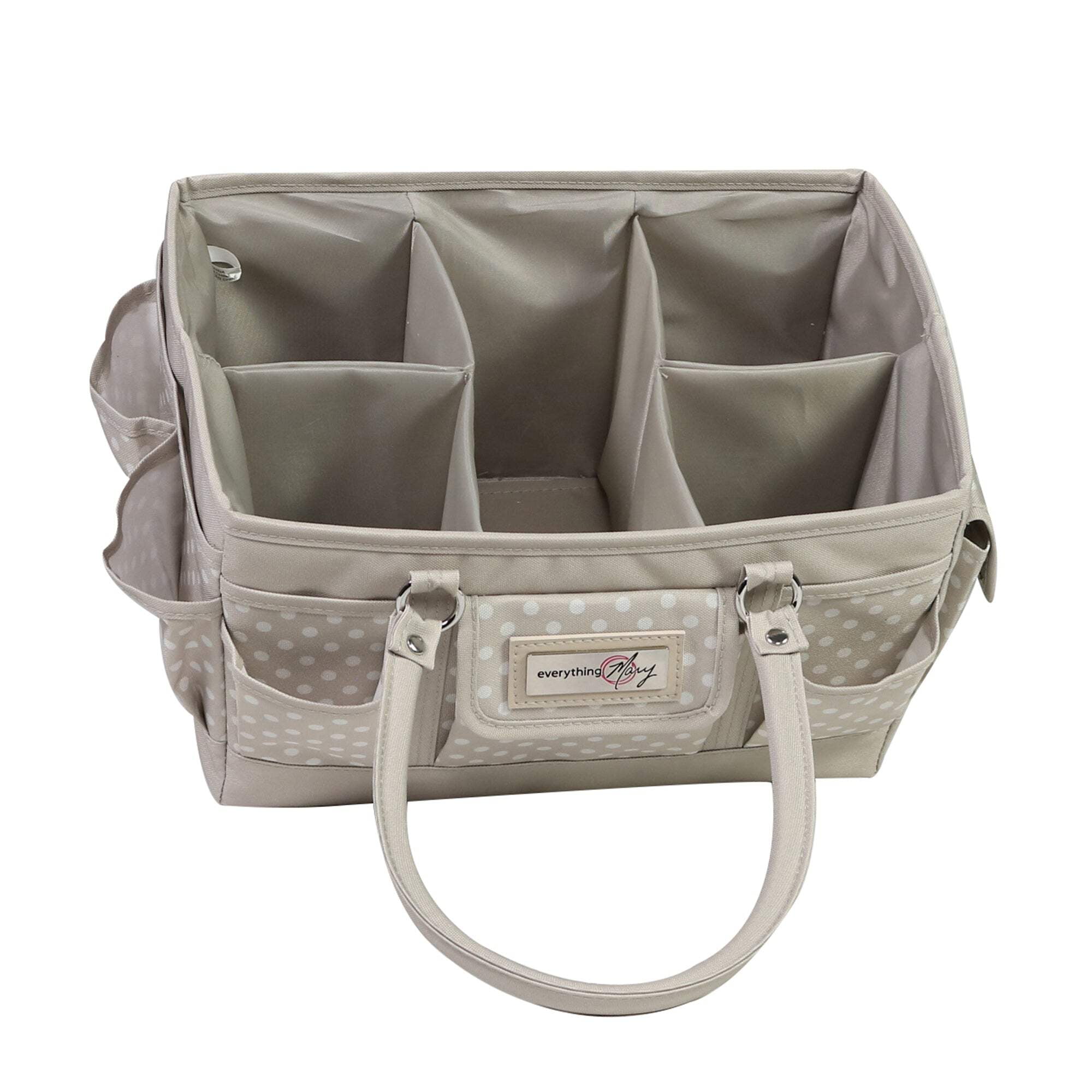 Deluxe Store  Tote Craft Organizer, Tan Dot