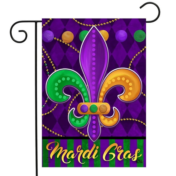 Briarwood Lane Mardi Gras Fleur-De-Lis Double Sided Garden Flag