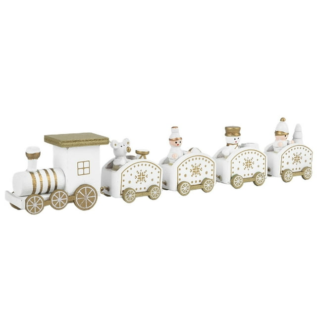 Juguete de Trenes, Juguete de Navidad de Madera de Dibujos Animados de Madera, Duradero para Las Vacaciones de Navidad