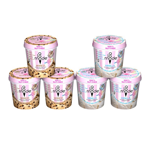 A La Mode Nut & Egg Free, Wired & Vanilla Ice Cream, 16 fl oz, 6 Ct