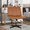 Brown-No Wheels, variant on BIQWBIC Vanity Chair Adjustable Home Office Desk Chair Armless Swivel Cross Legged Chair with No Wheels, Beige