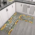 thumbnail image 3 of 2 Piece Grey Sunflower Flowers Rug Kitchen Rug Set, Decor Kitchen Rugs, Absorbent Non-Slip Washable Floor Mats, Home Indoor Runner Rugs 17"x47"+17"x30", 3 of 7