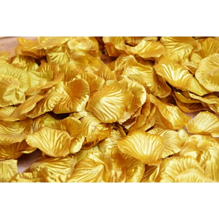 quasimoon gold silk rose petals confetti for weddings in bulk by
