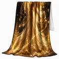 thumbnail image 2 of Ethereal Golden Fairy Celestial Figure Radiant Wings Fantasy, Festive Holiday Scene, Warm Flannel Blanket for Living Room and Family Room, Art Lovers Christmas Gift, Festive Home Decor, 2 of 9