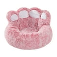 thumbnail image 2 of Large Calming Pet Bed Faux Fur Cushion with Raised Edge for Small Medium Dogs Cats Size 19.68x19.68x3.93 Inches （Pink）, 2 of 6