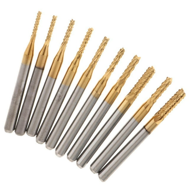 de Brocas de Piezas, Herramienta de Grabado de de Fresado para Plástico, , Cobre, Acero Inoxidable, Vástago de 1/8 1.5-3.175mm shamjiam Juego de brocas de fresado final Máquina CNC
