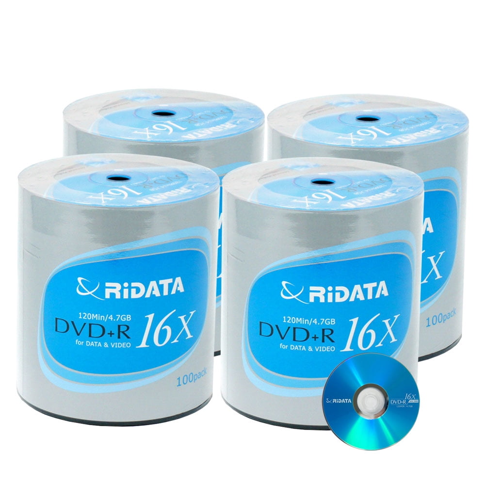 400 Pack Ridata Dvd R Dvd Plus R 16x 4 7gb 1 Min Logo Top Blank Data Video Media Recordable Disc Walmart Com Walmart Com