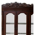 thumbnail image 3 of Benjara Oversized Crown Top Wooden Hutch and Buffet with Glass Doors, Cherry Brown, 3 of 5