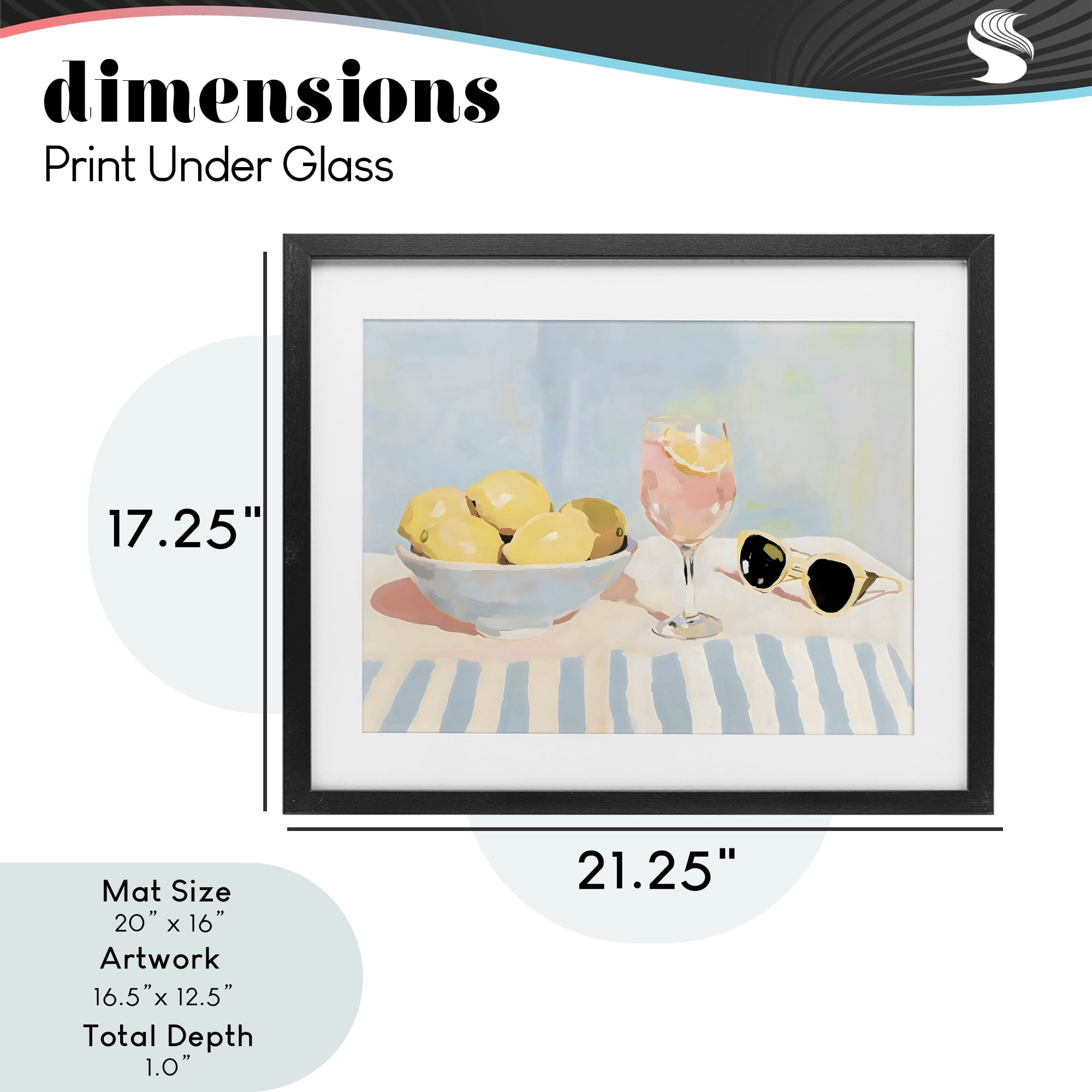 Stupell Industries Aperol & Summer Lemons Black Framed Print Under Glass, design by Sisi and Seb