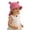 Pink, variant on Kids Bear Ear Bucket Hat Solid Beige Color Cute Animal Design Wide Brim with Adjustable Chin Strap Breathable Cap for Outdoor Beach,Pink,1-4 Years