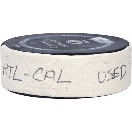 Montreal Canadiens Game-Used Puck vs. Calgary Flames on November 11, 2021 - Fanatics Authentic Certified
