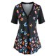 thumbnail image 1 of Talla grande en V Cuello de mariposa Impresión de tee Rosegal Camisetas tallas grandes, 1 of 5