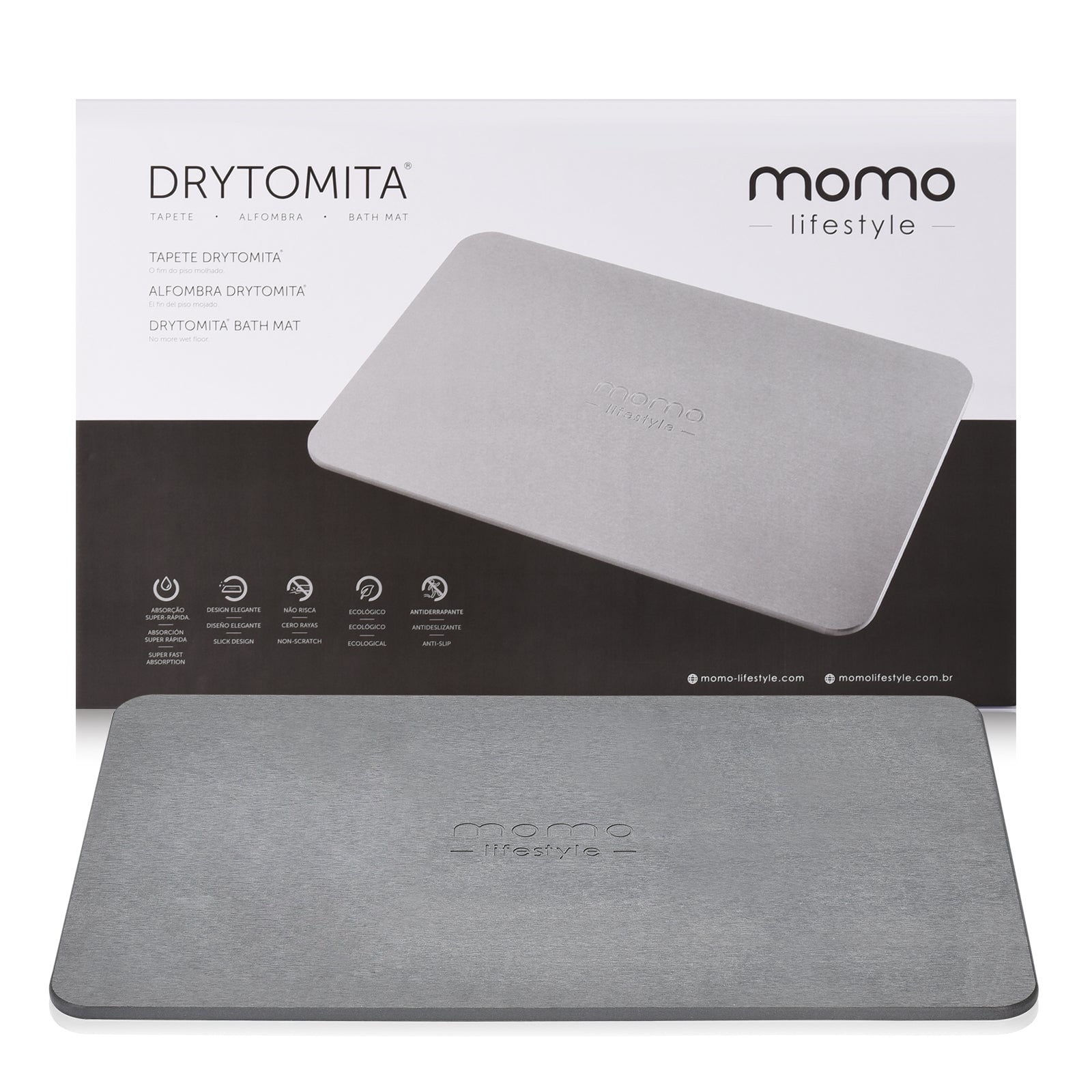 Stone Bath Mat Momo Lifestyle® Drytomita® Diatomaceous Earth Bath Mat