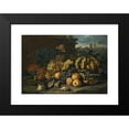 thumbnail image 2 of Roman School 18x14 Black Modern Framed Museum Art Print Titled - A Still Life with Melons, Apples, Black and Green Grapes, a Pomegranate and Birds on a Forest Floor, a Landscape Beyond with, 2 of 5