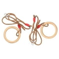 thumbnail image 3 of Gymnastics Rings With Ropes, Playground Hanging Wooden Ring With Rope Wooden Gymnastics Swing  For -fitting Replacement For Wooden Swing, 3 of 8