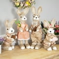 thumbnail image 4 of Northlight Rustic Girl Rabbit Easter Figure with Flowers - 15.25" - Beige, 4 of 7
