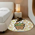 thumbnail image 2 of Round Rug 3.3Ft Washable Non-Slip, Easter Circle Area Rugs for Living Room Bedroom, Bunny Ears Spring Yellow Flowers Potted Plant Pastoral Indoor Floor Mats Carpet Runner for Home Decor Aesthetic, 2 of 8